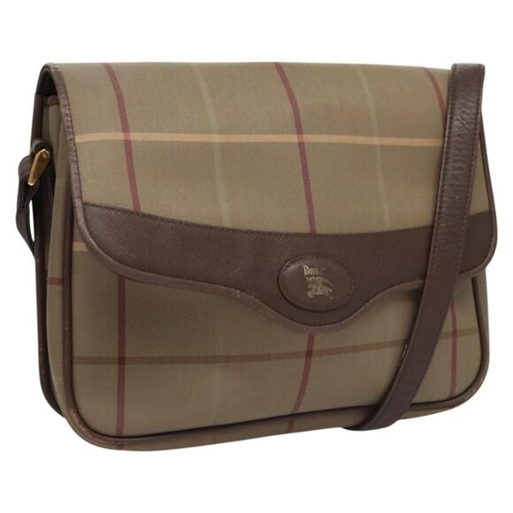 Burberrys Nova Check Shoulder Bag Canvas Beige Gold Auth bs23438 - Picture 1 of 16
